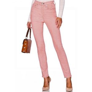 NEW RAG & BONE PINK HIGH-WAIST SKINNY CORDUROY PANTS
